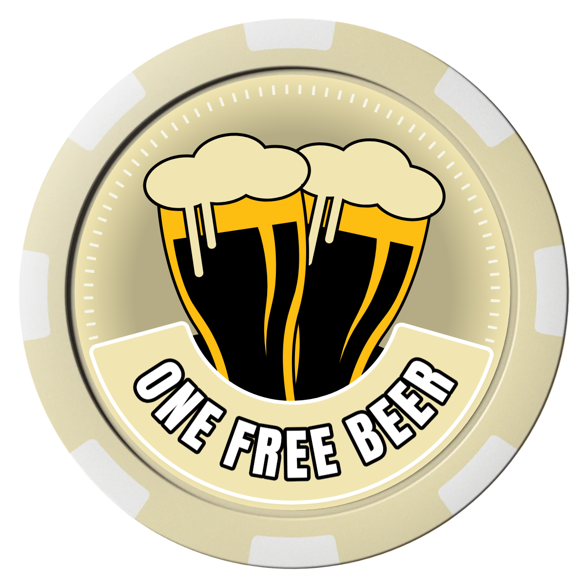 Double Pint 2 Composite Poker Chips - Ivory / 8 Spot - Front