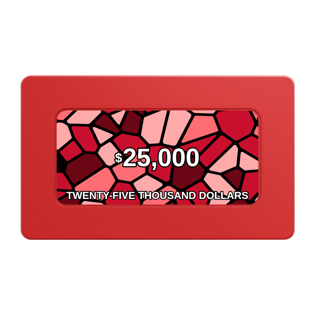 Stained Glass Rectangular Poker Chip Plaques - Red - Back