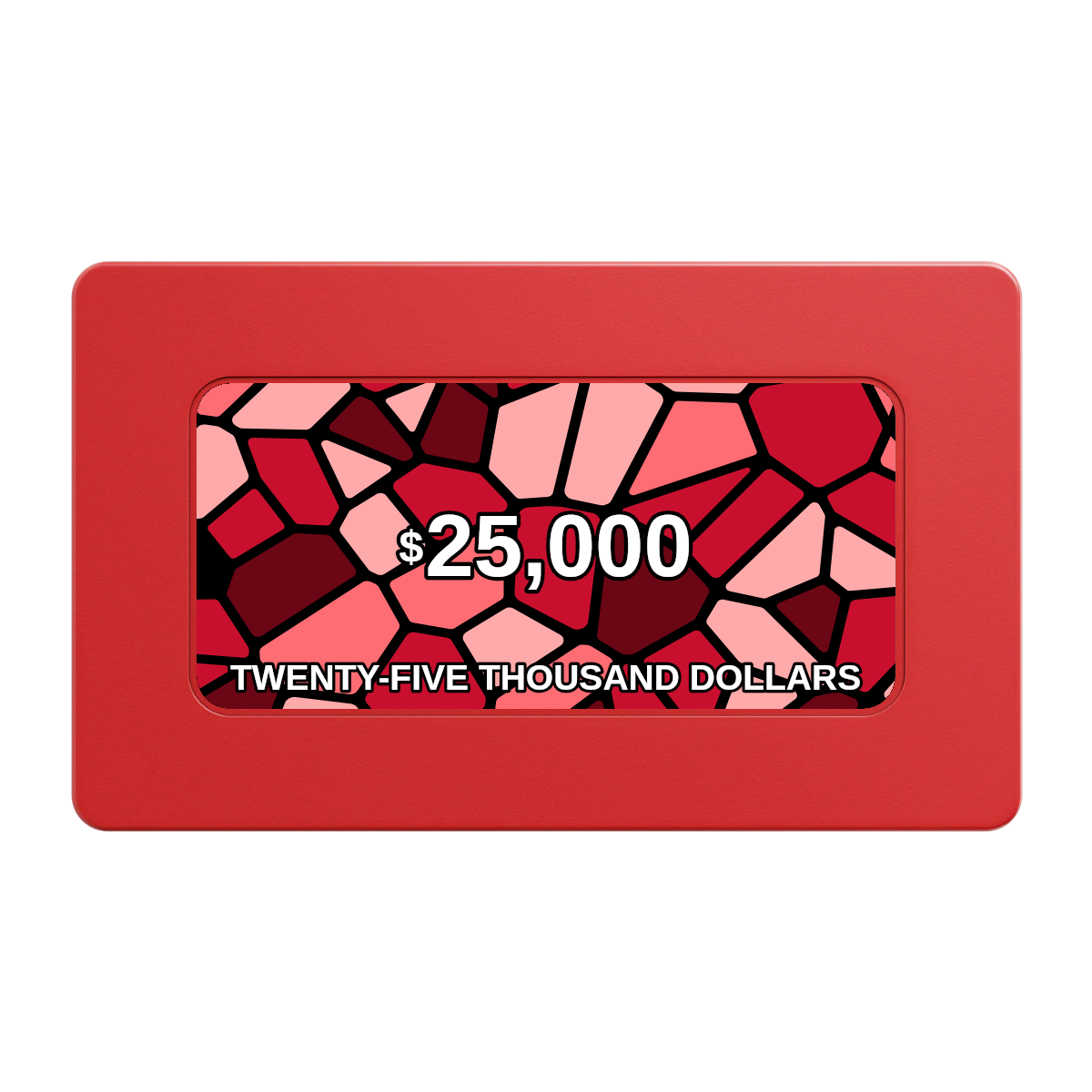 Stained Glass Rectangular Poker Chip Plaques - Red - Back