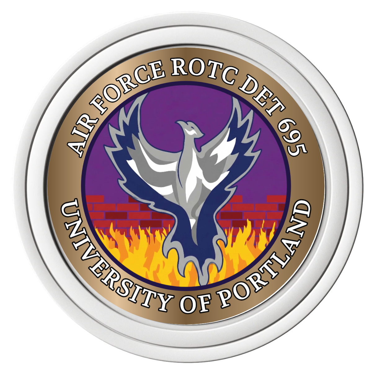 Air Force ROTC Det 695 Composite Poker Chips - White / Solid - Front