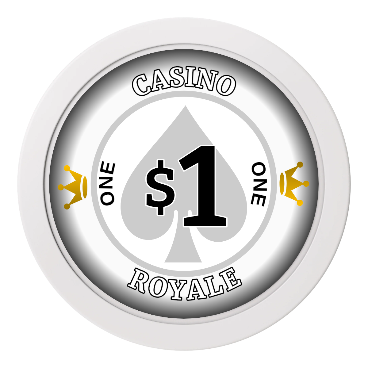 Casino Royale 2" Oversized Poker Chips - White - Front