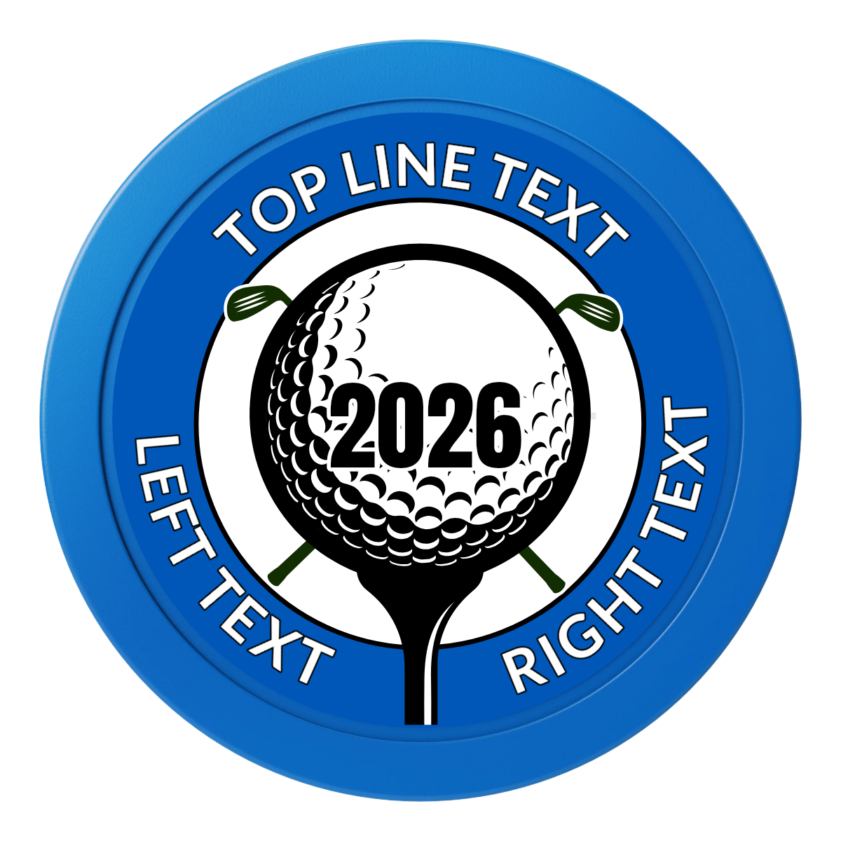 Tee it up 2" Oversized Poker Chips - Blue - Back