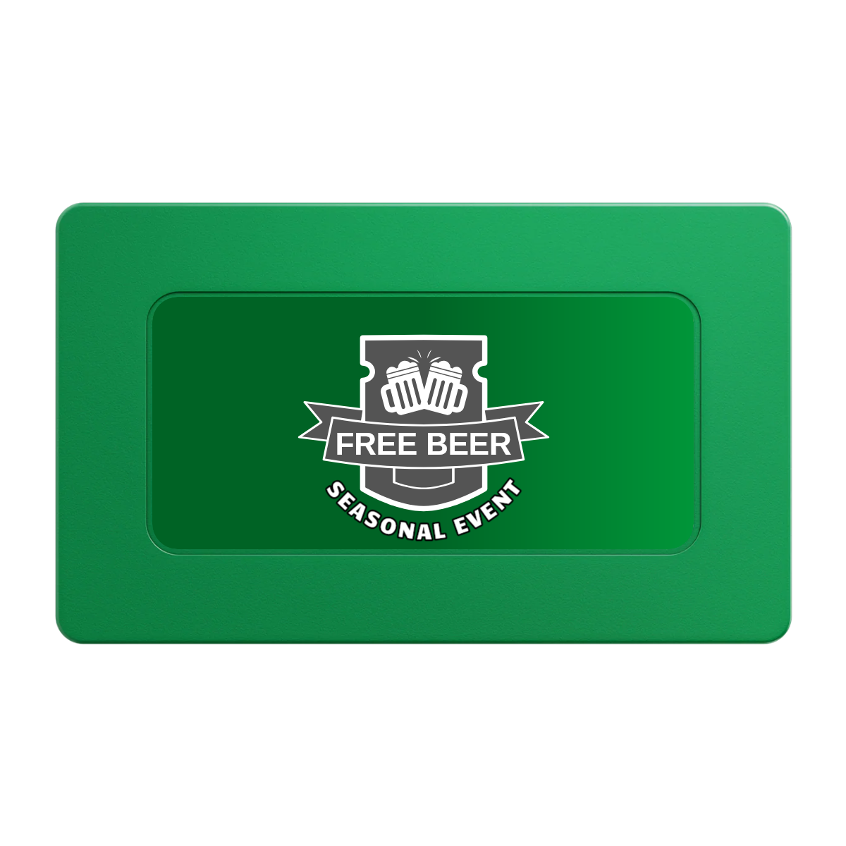 Craft Beer #001 Rectangular Poker Chip Plaques - Green - Front