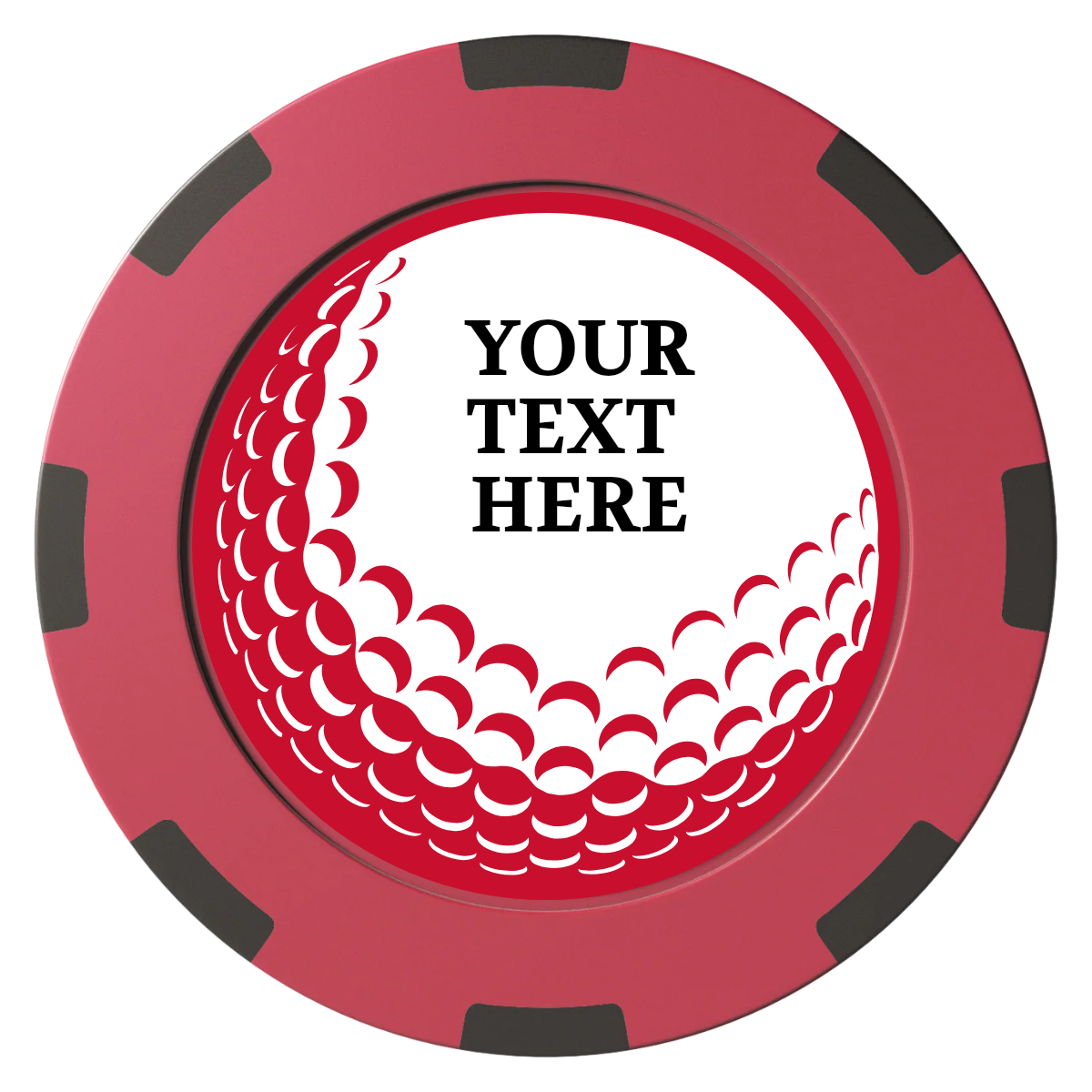 Hole In One Clay Poker Chips - Red / 8 Spot (2 Tone) / 40mm - Front