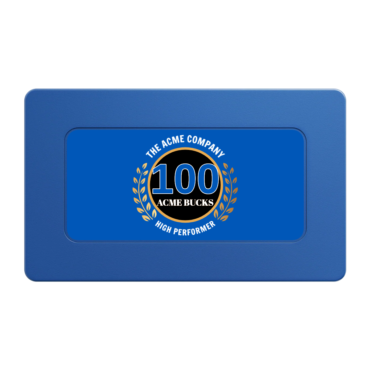 Achievement Wreath Rectangular Poker Chip Plaques - Blue - Back