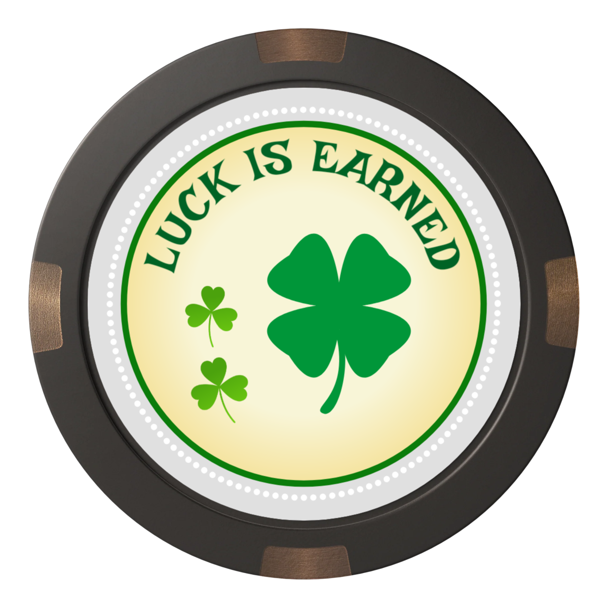 Irish Luck Composite & Metal Hybrid Poker Card Protectors - Black - Front