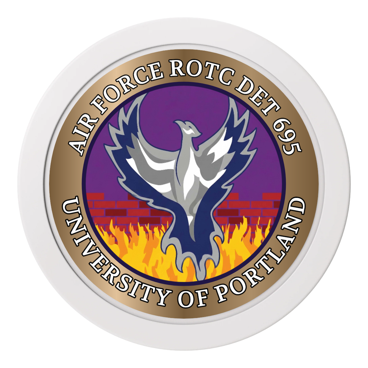 Air Force ROTC Det 695 2" Oversized Poker Chips - White - Front