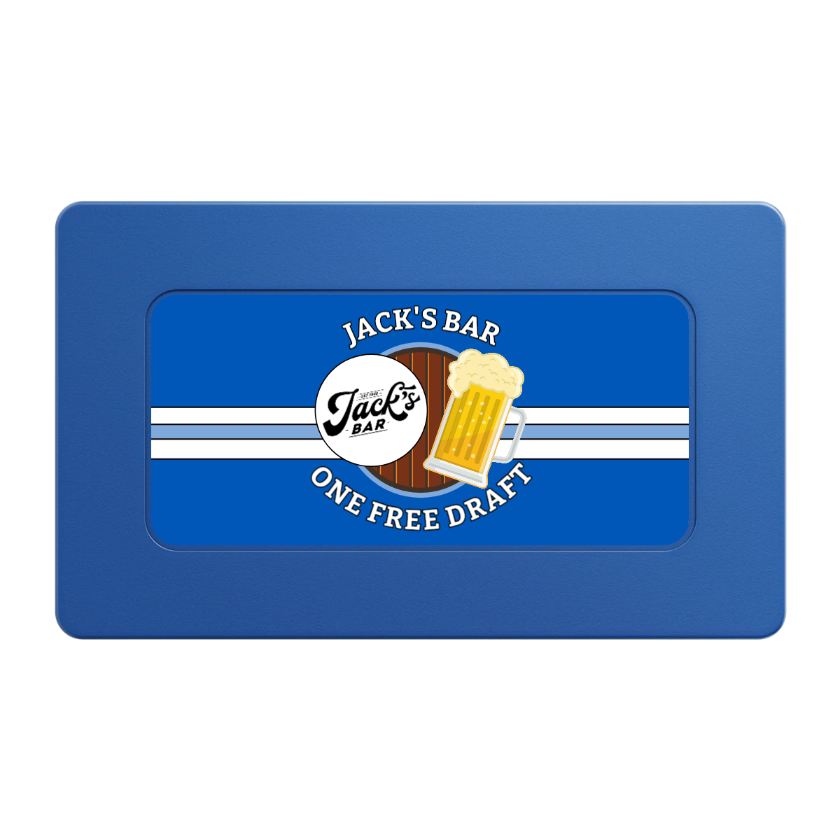 Jack's Bar Rectangular Poker Chip Plaques - Blue - Front