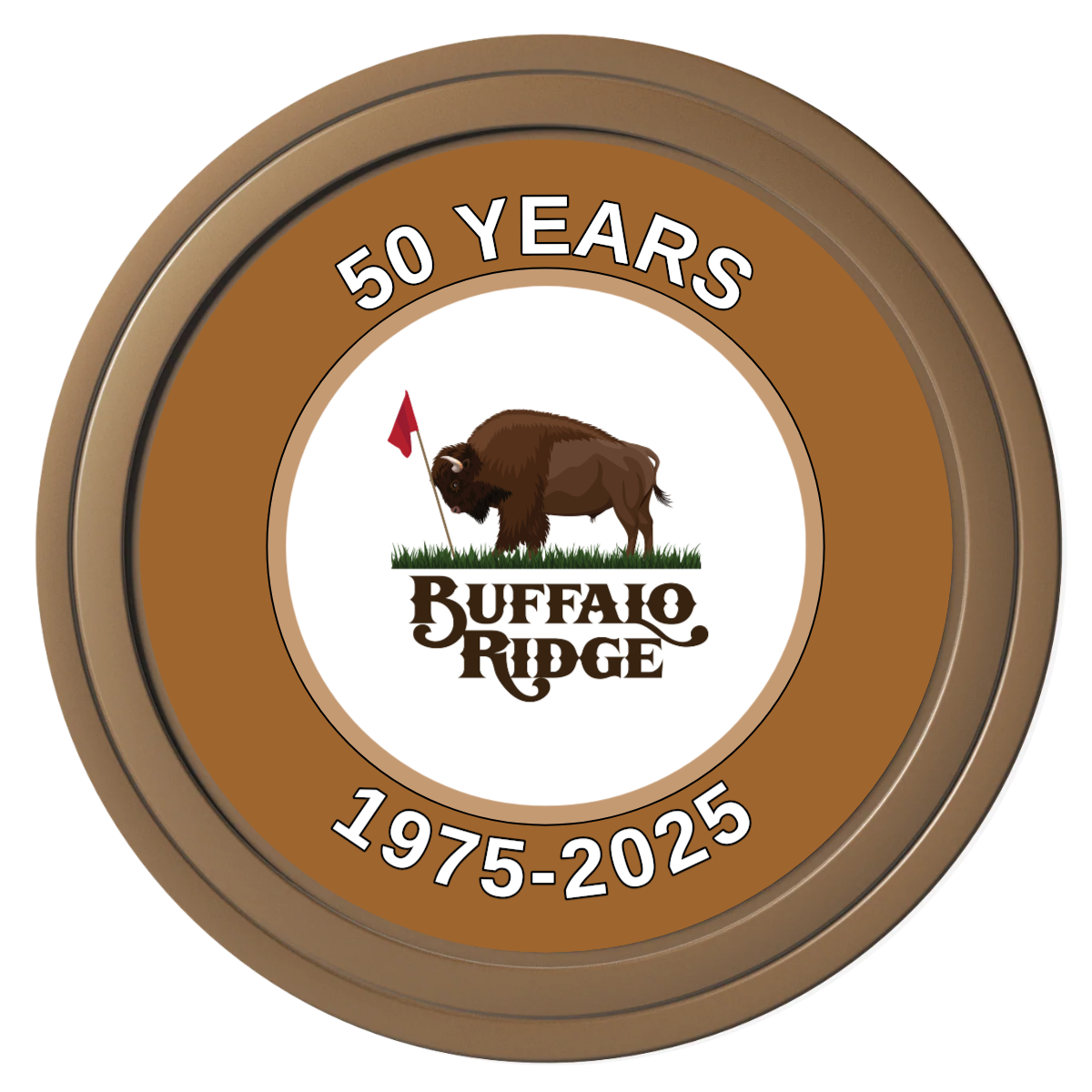 Branded Golf Pro Shop Composite Poker Chips - Brown / Solid - Front