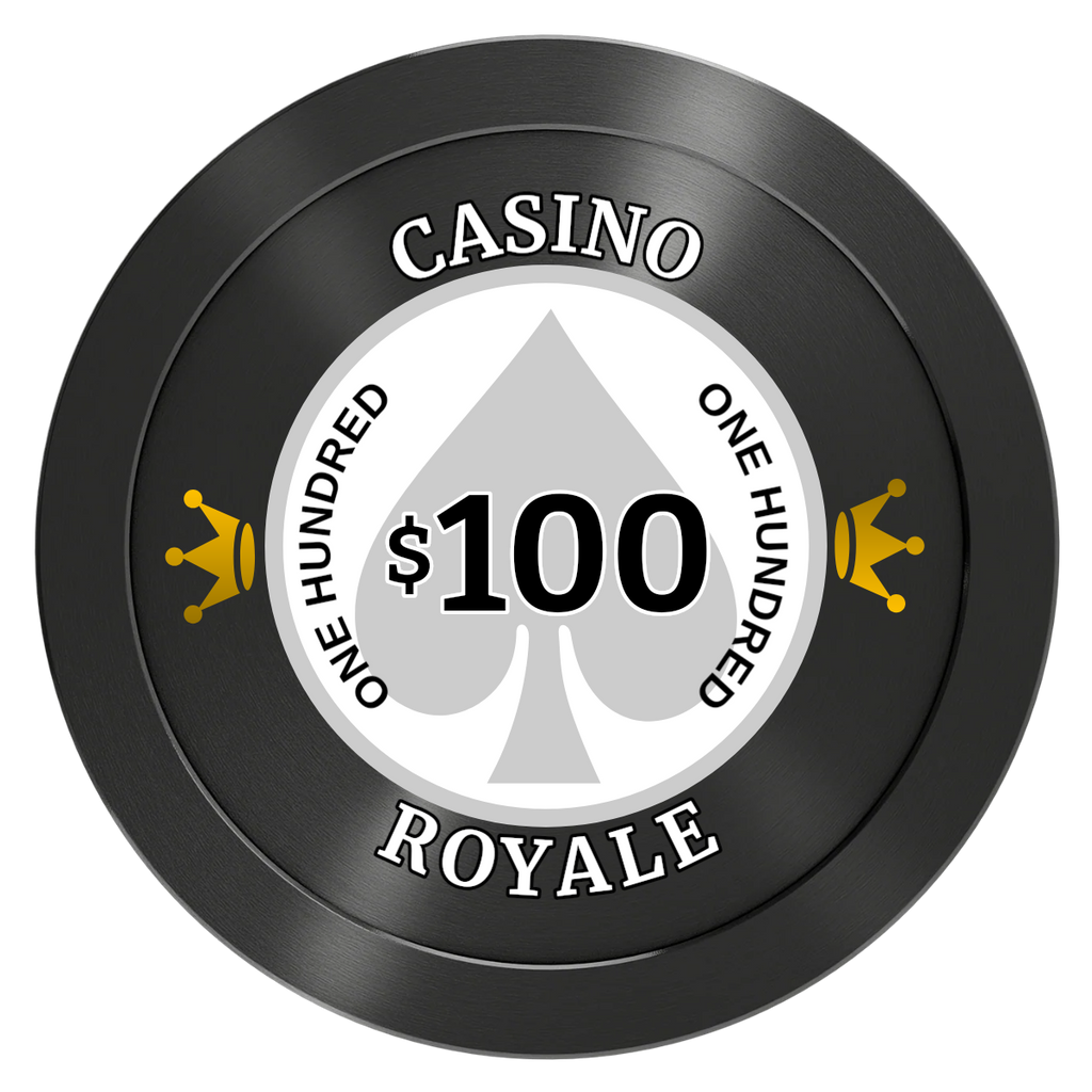 Casino Royale Aluminum Poker Chips - Black - Front