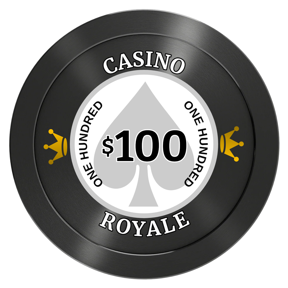 Casino Royale Aluminum Poker Chips - Black - Front