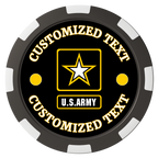 Army Strong Composite Poker Chips - Black / 8 Spot - Back