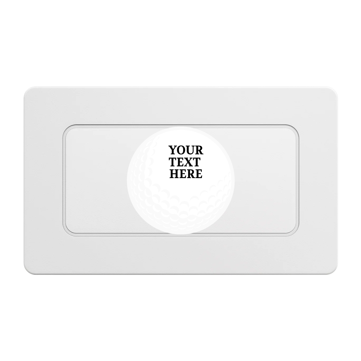 Hole In One Rectangular Poker Chip Plaques - White - Front
