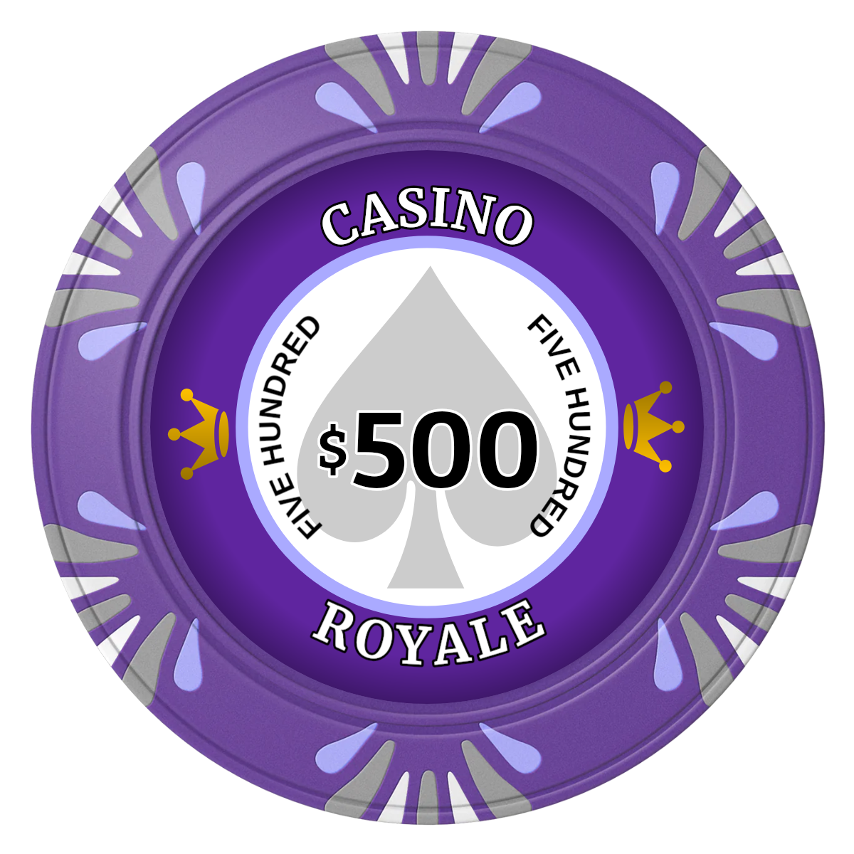 Casino Royale Clay Poker Chips - Purple / Macau / 40mm - Front