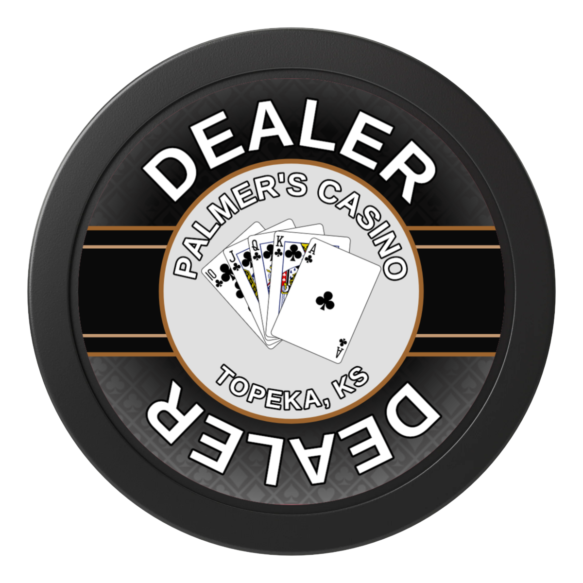Palmer's Casino 2" Composite Dealer Button - Black - Front