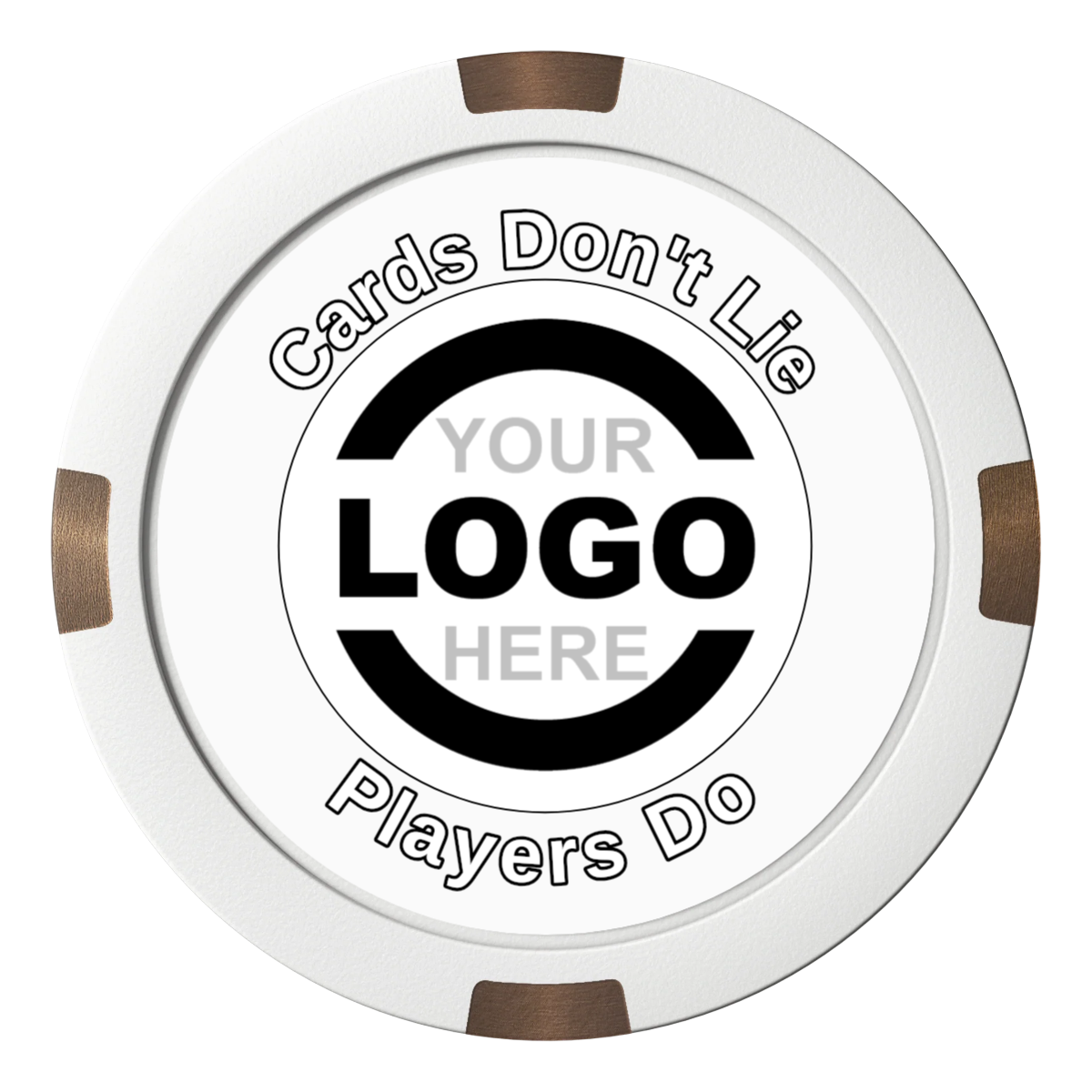 Branded Logo Composite & Metal Hybrid Poker Card Protectors - White - Front