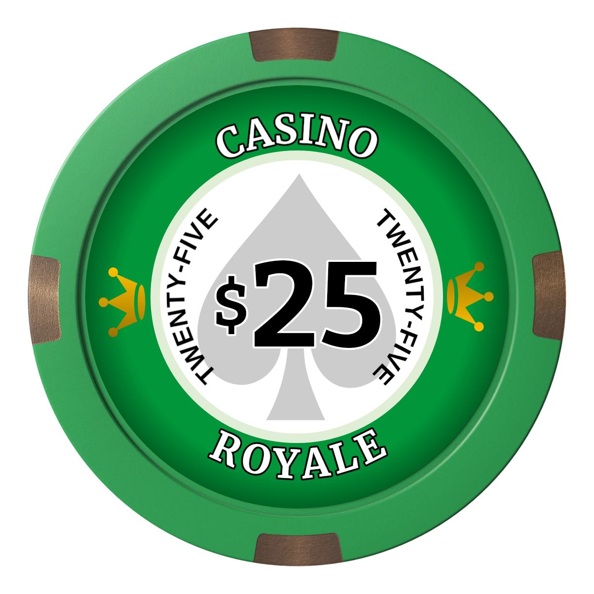 Casino Royale Composite & Metal Hybrid Poker Chips - Green - Front