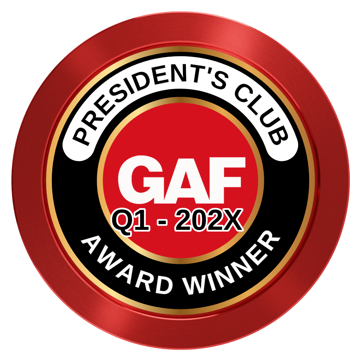 President's Club Aluminum Poker Chips - Red - Front