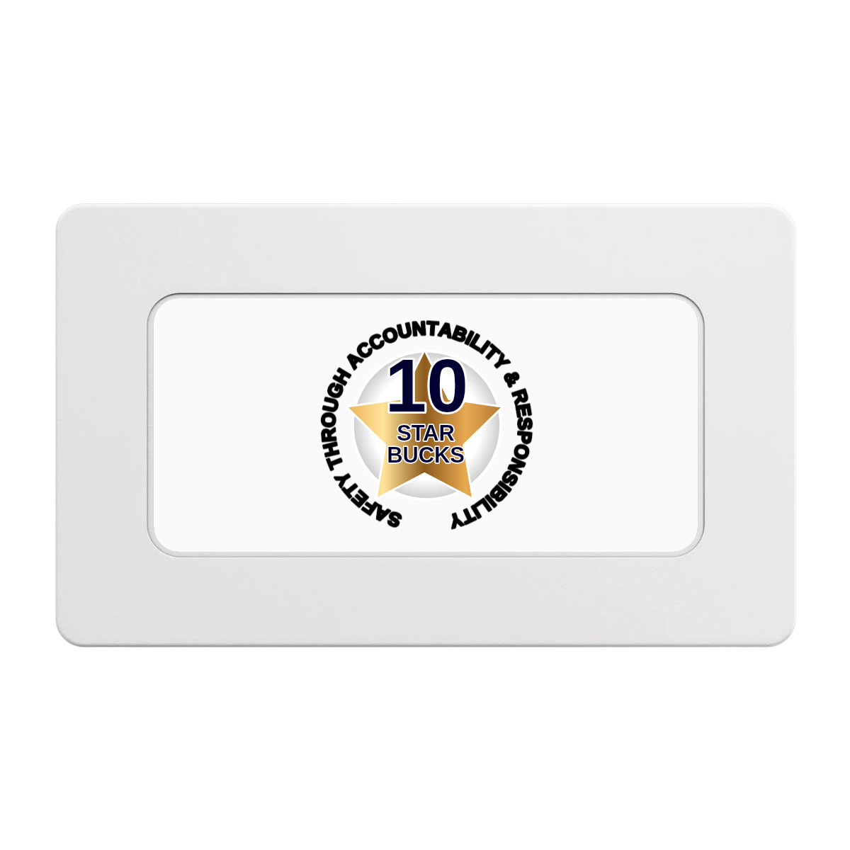 Safety Star Rectangular Poker Chip Plaques - White - Front