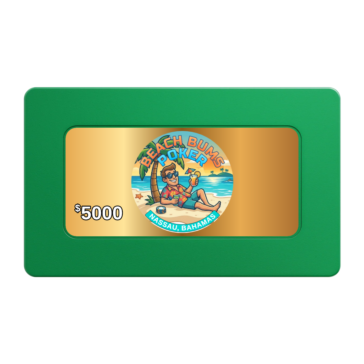 Sandy's Casino Rectangular Poker Chip Plaques - Green - Front