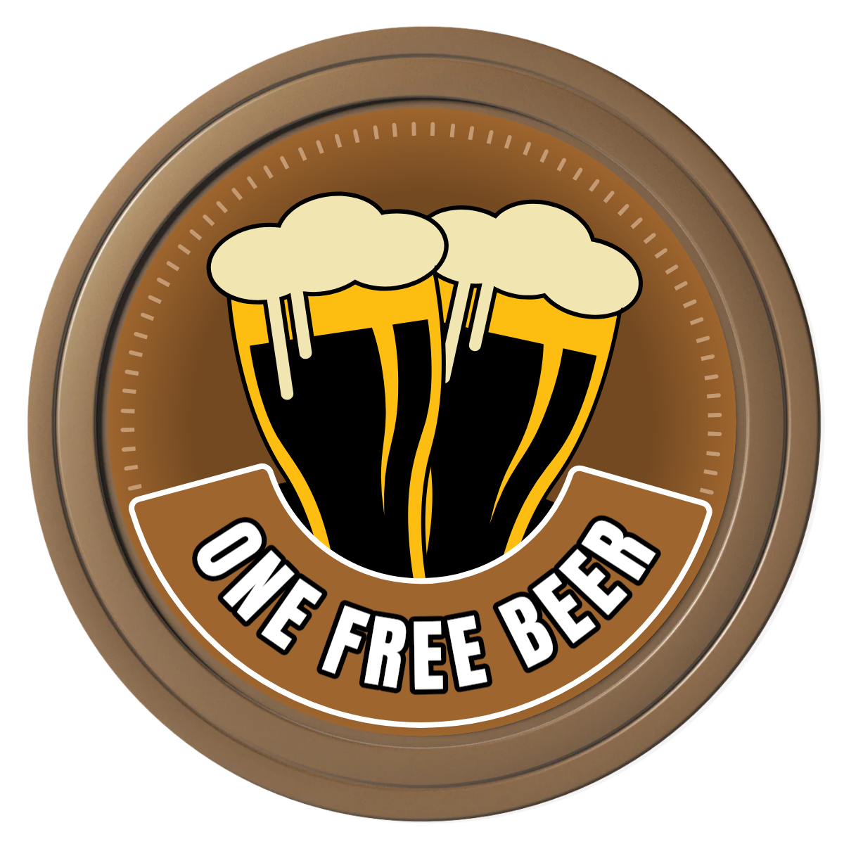 Double Pint 2 Composite Poker Chips - Brown / Solid - Front