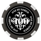 Gothic Revival Magnetic Composite Poker Chips - Black / 8 Spot - Front