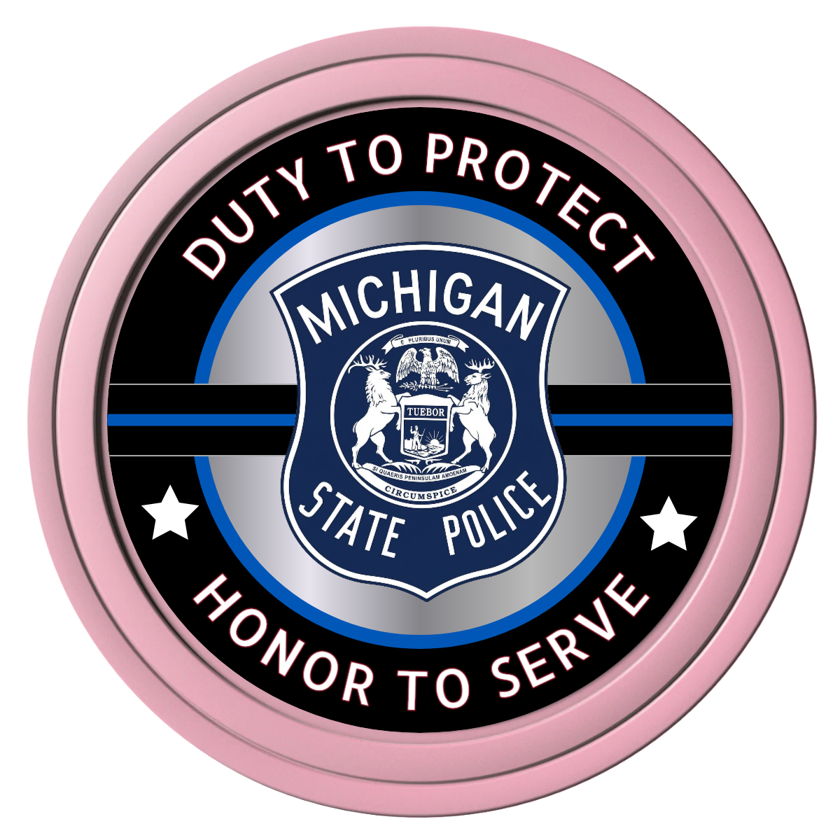 Police Department #01 Composite Poker Chips - Pink / Solid - Front