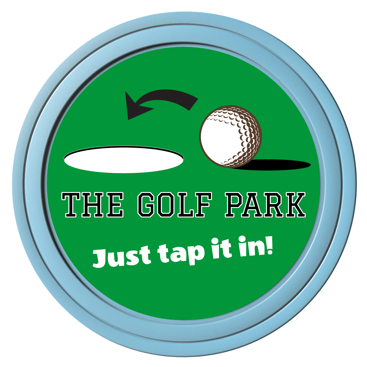 Golf Slogan Composite Poker Chips - Light Blue / Solid - Front