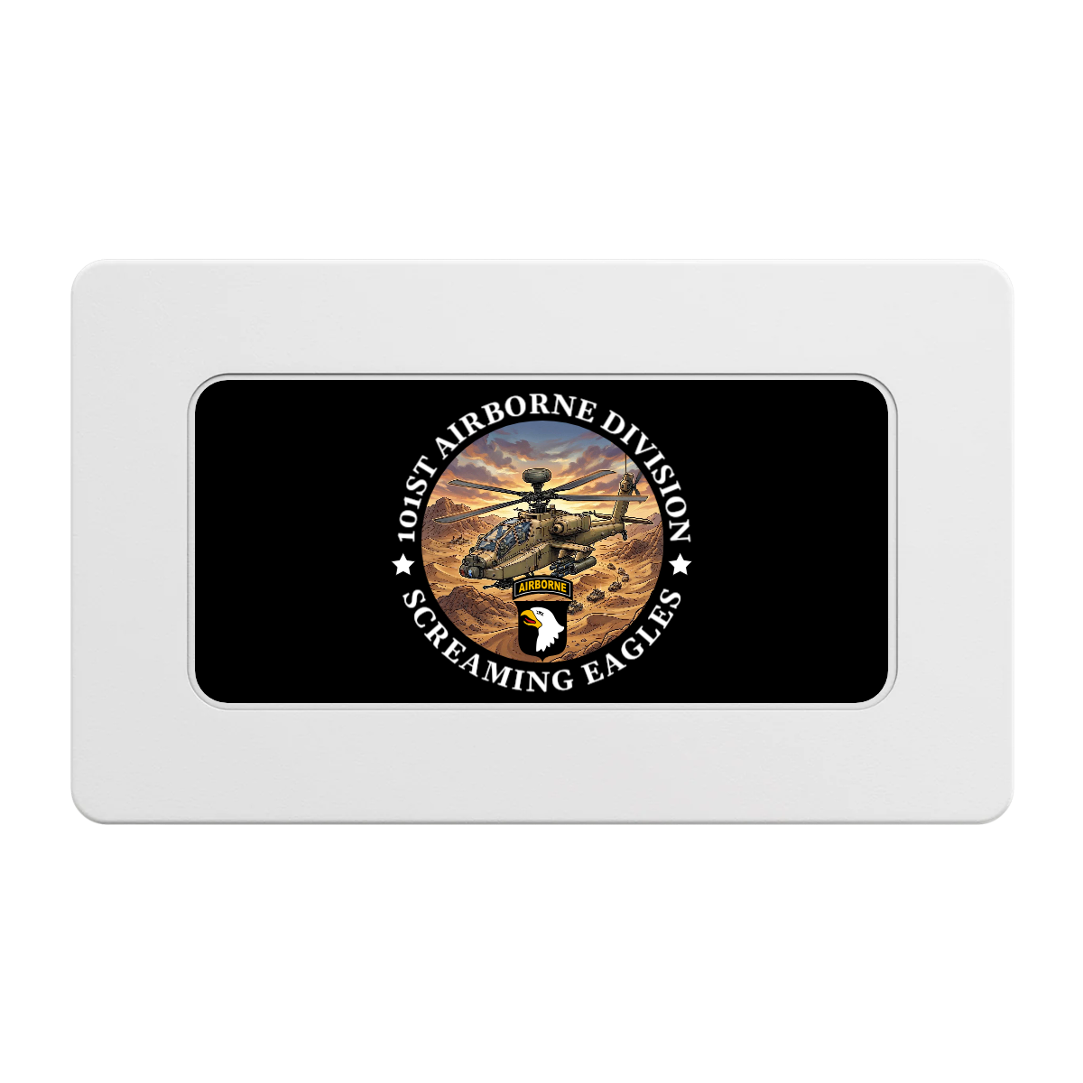 Army Airborne Rectangular Poker Chip Plaques - White - Front