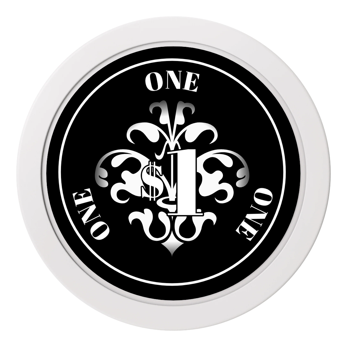 Gothic Revival 2" Oversized Poker Chips - White - Back