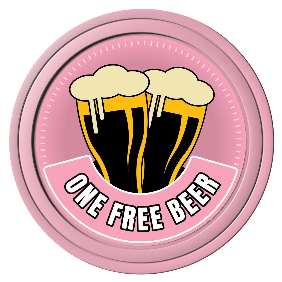 Double Pint 2 Composite Poker Chips - Pink / Solid - Front