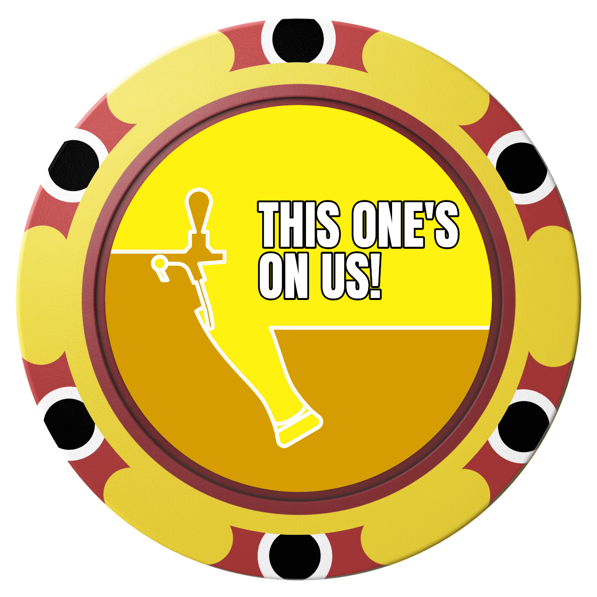 I'd Tap That Clay Poker Chips - Yellow / Monte Carlo / 40mm - Front
