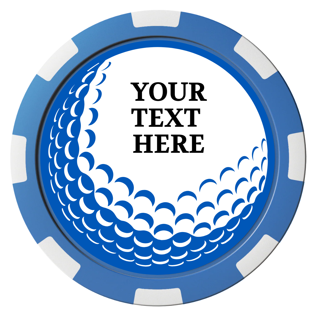 Hole In One Magnetic Composite Poker Chips - Blue / 8 Spot - Front