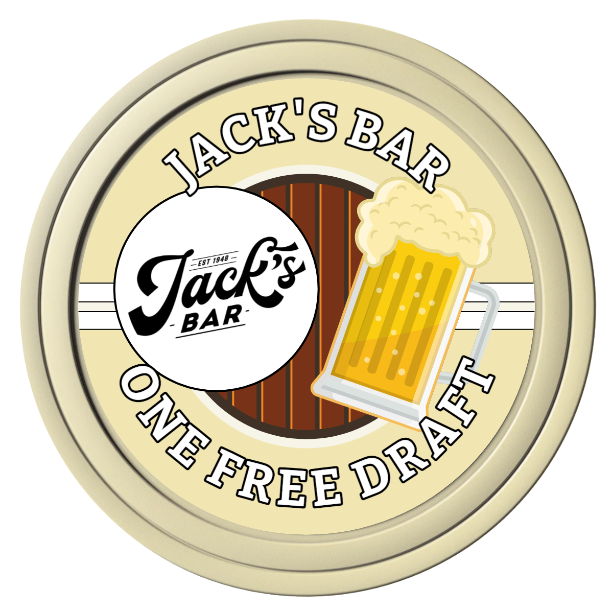 Barnyard Brew Composite Poker Chips - Ivory / Solid - Front