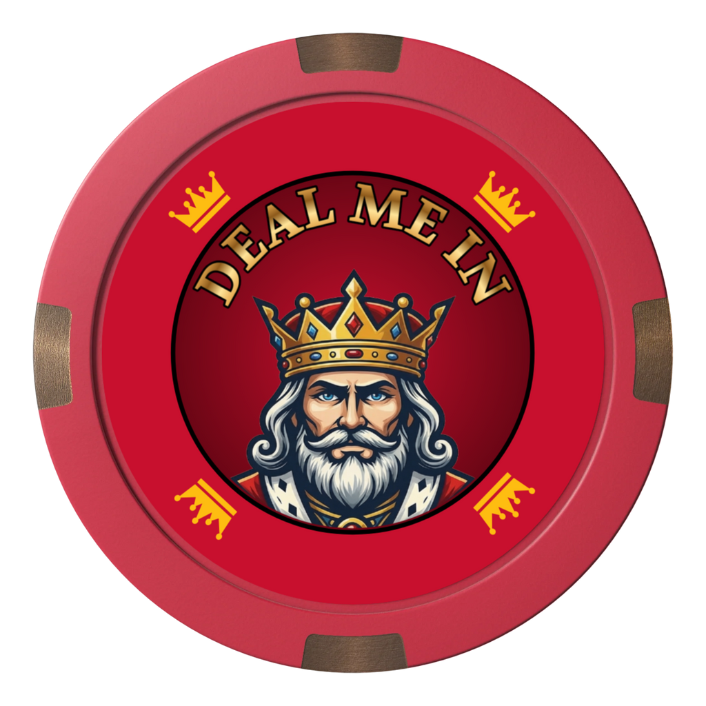 Kings Composite & Metal Hybrid Poker Card Protectors - Red - Front
