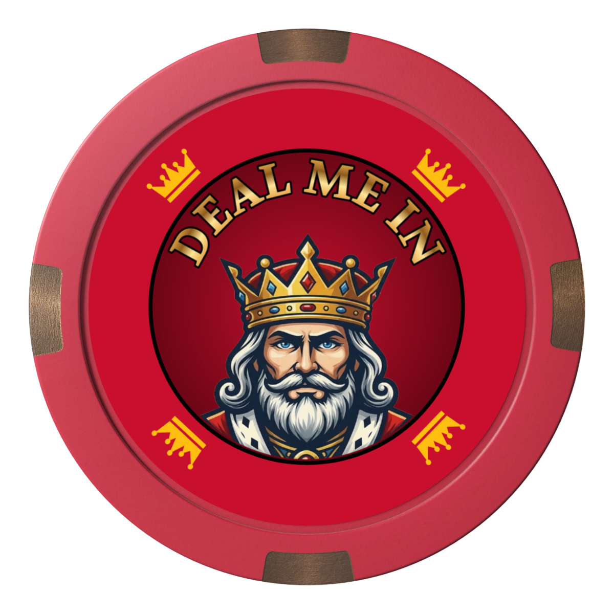 Kings Composite & Metal Hybrid Poker Card Protectors - Red - Front