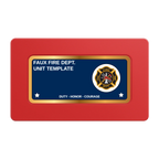 Faux Fire Dept. #01 Rectangular Poker Chip Plaques - Red - Back