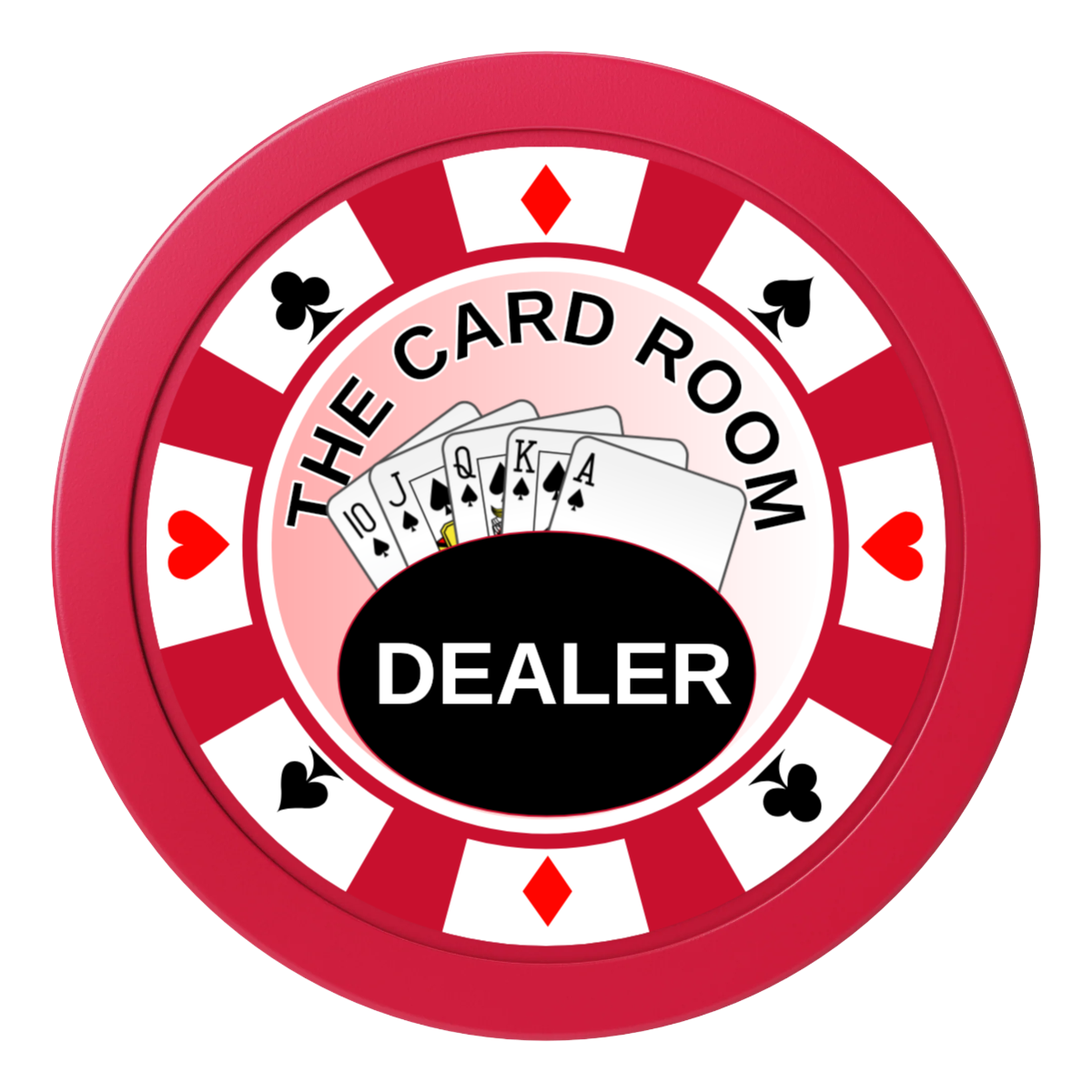 A Suitable Design 2" Composite Dealer Button - Red - Front