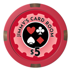 Your Four Suits Composite & Metal Hybrid Poker Chips - Red - Front