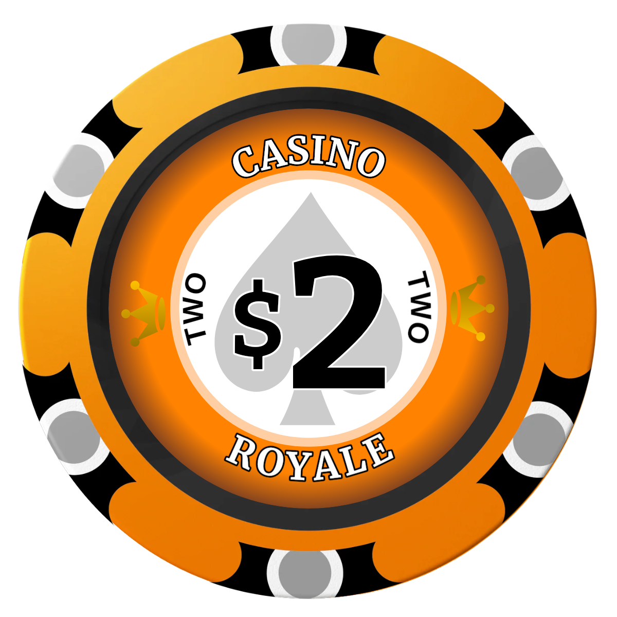 Casino Royale Clay Poker Chips - Orange / Monte Carlo / 40mm - Front