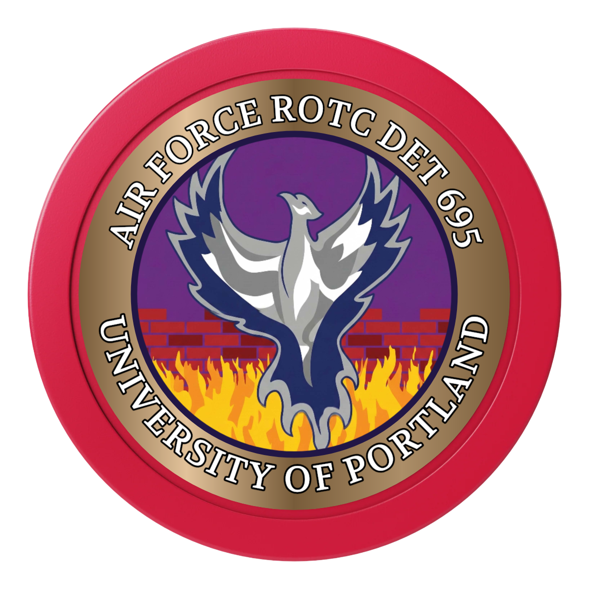 Air Force ROTC Det 695 2" Oversized Poker Chips - Red - Front