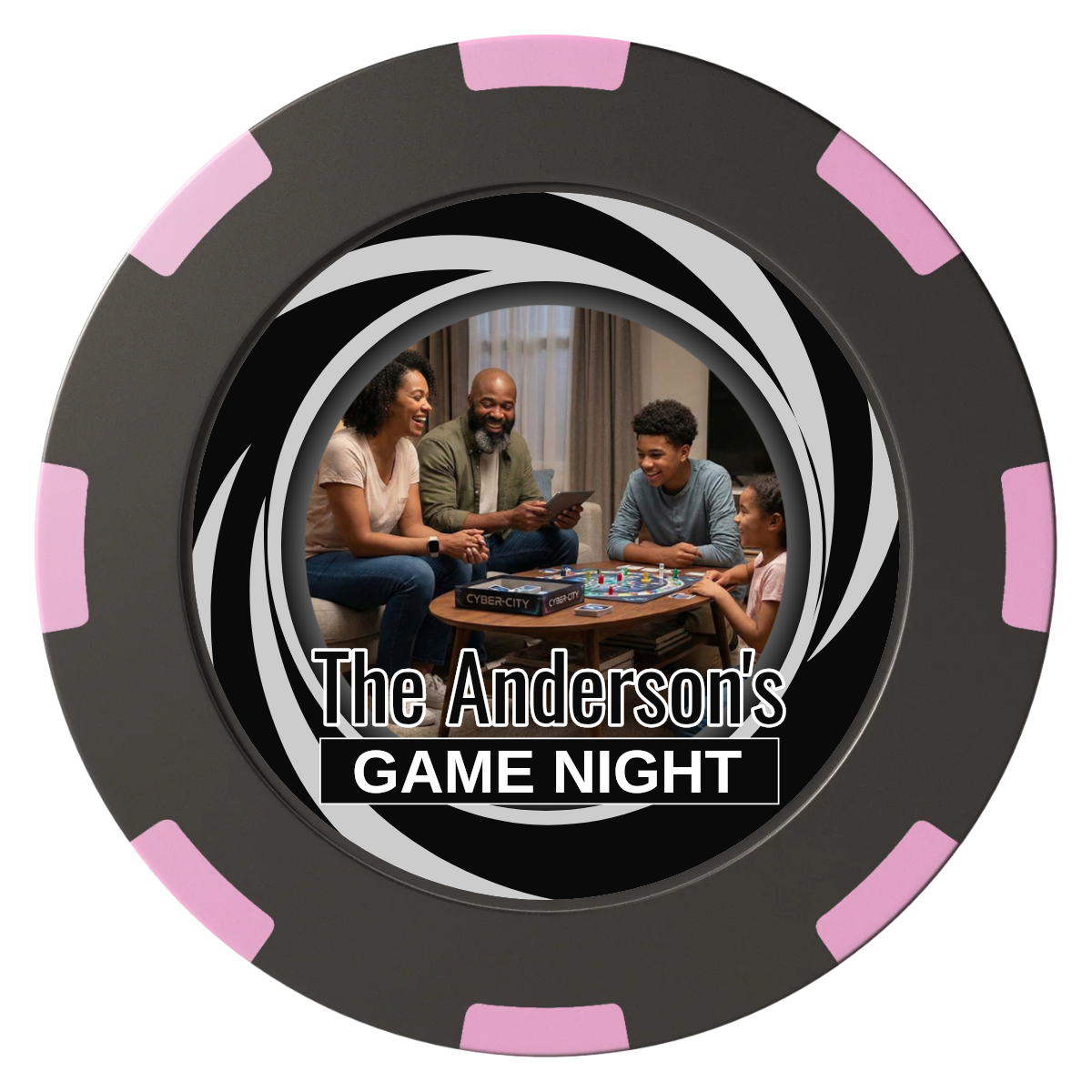 Anderson's Game Night Clay Poker Chips - Black / 8 Spot (2 Tone) / 40mm - Back