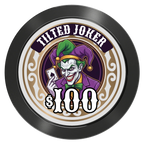 Tilted Joker Aluminum Poker Chips - Black - Front