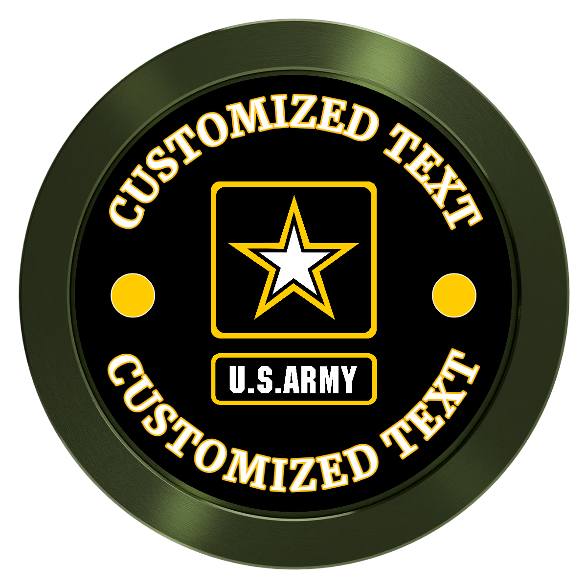 Army Strong Aluminum Poker Card Guards - Green - Back