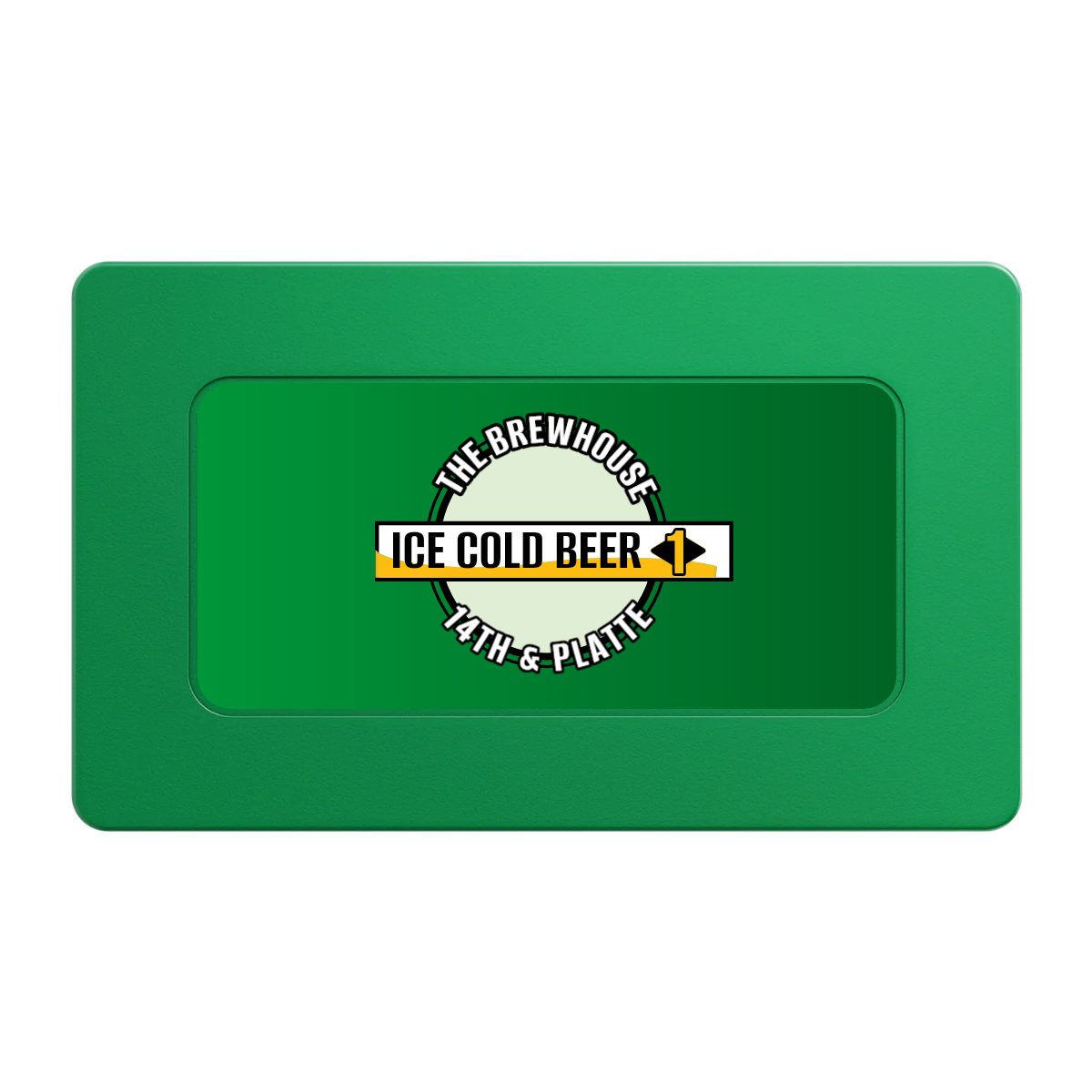 Ice Cold Beer Drink Token Rectangular Poker Chip Plaques - Green - Front