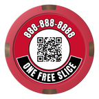 Brew Pub or Pizzeria with Logo Composite & Metal Hybrid Poker Chips - Red - Back