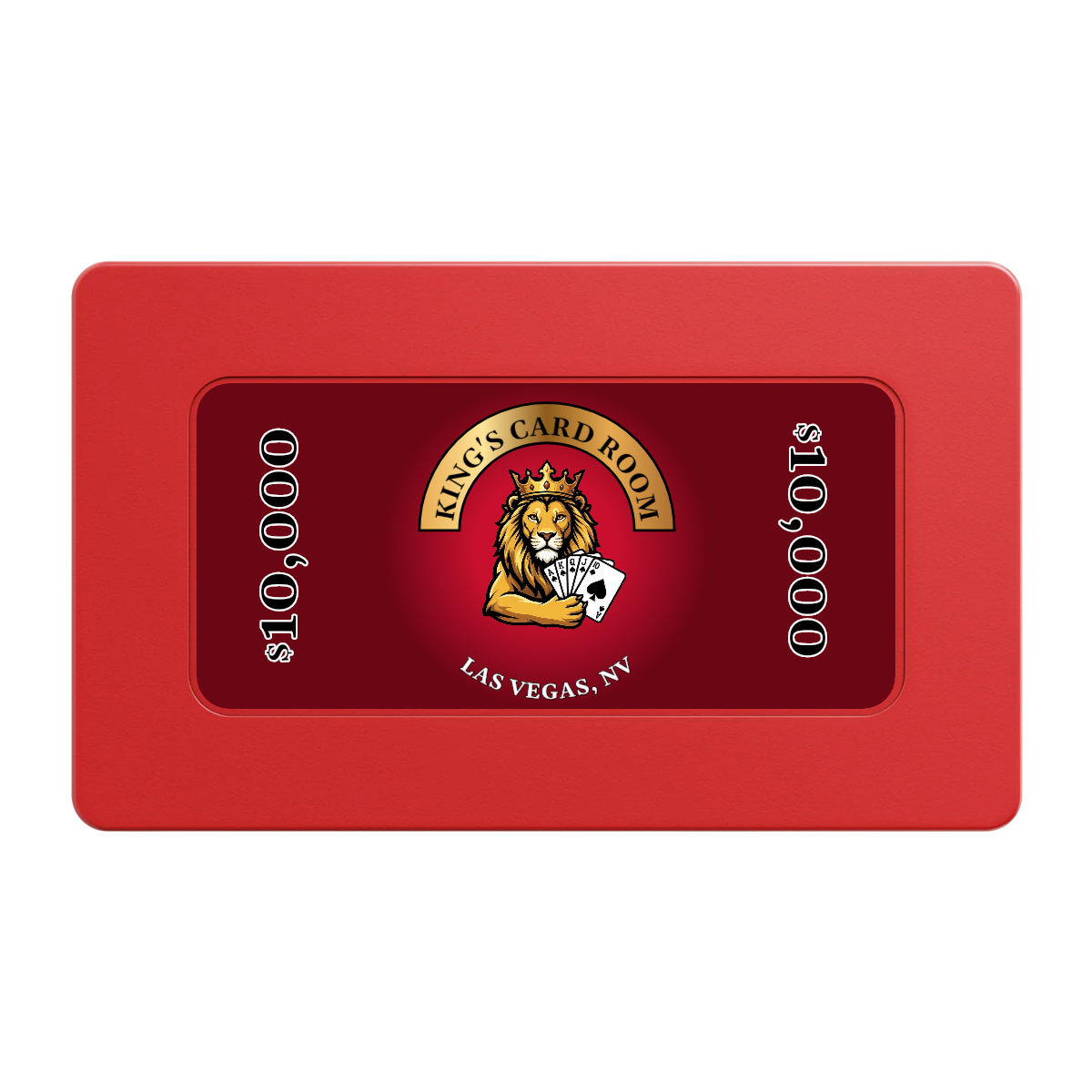 King's Card Room Rectangular Poker Chip Plaques - Red - Back
