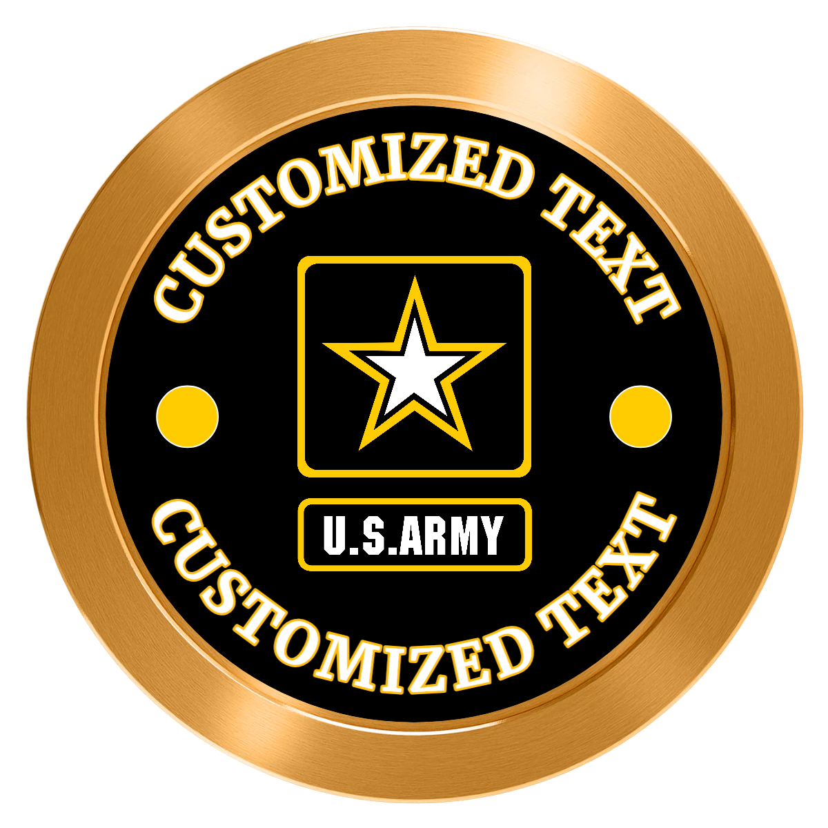 Army Strong Aluminum Poker Chips - Gold - Front