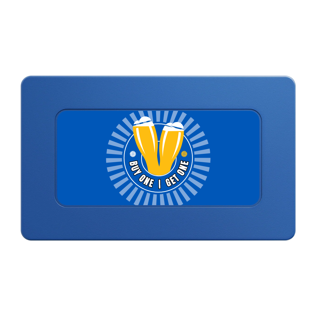 Double Pint Rectangular Poker Chip Plaques - Blue - Back