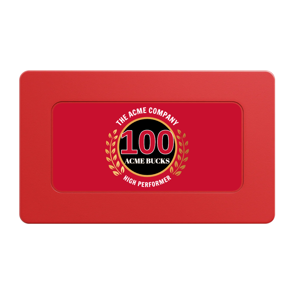 Achievement Wreath Rectangular Poker Chip Plaques - Red - Back